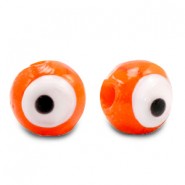 Evil Eye glaskraal 8mm Oranje
